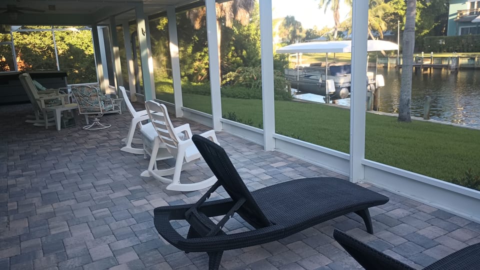 New patio area screened in with 6 person Jacuzzi. Heated for those cooler nights