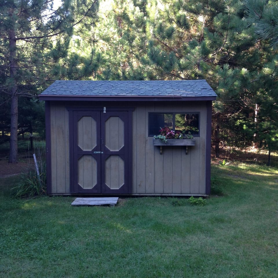 Cute little shed that sits near the bedroom.