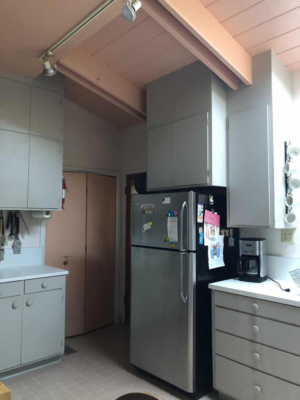 high ceilings, skylight in the kitchen