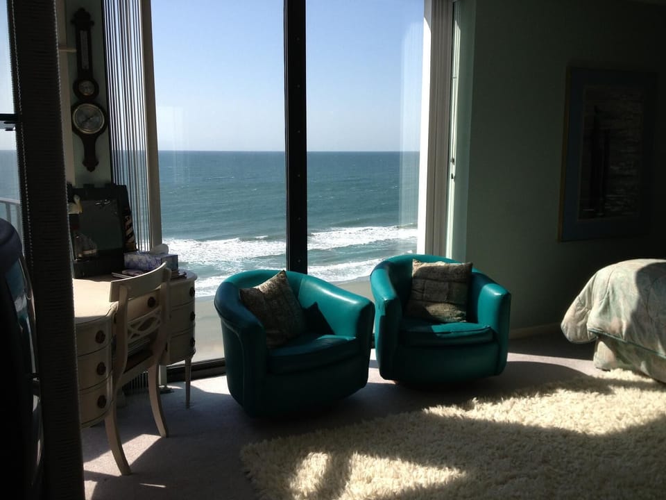 master bedroom with breathtaking view of the ocean! 