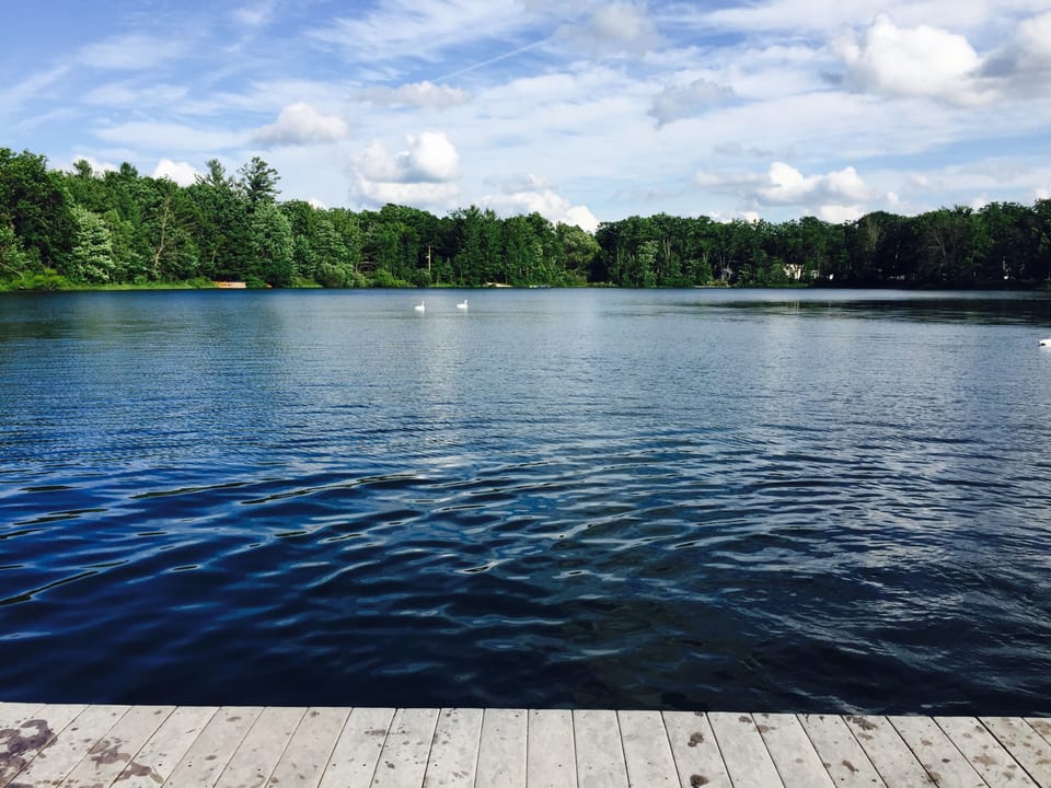 Beautiful View from the Beach Dock of Crystal Lake