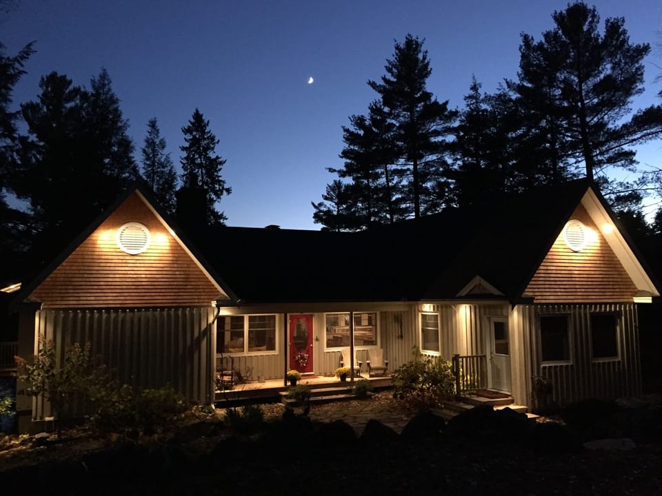The Crescent moon over Rosehill Cottage