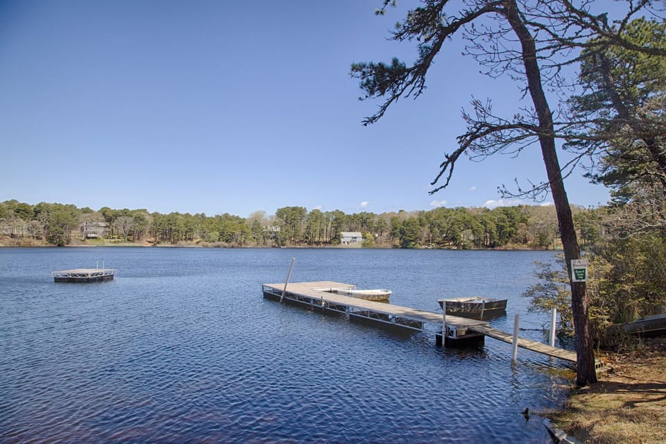 Minister's Pond with swimming platform and rowboat dock