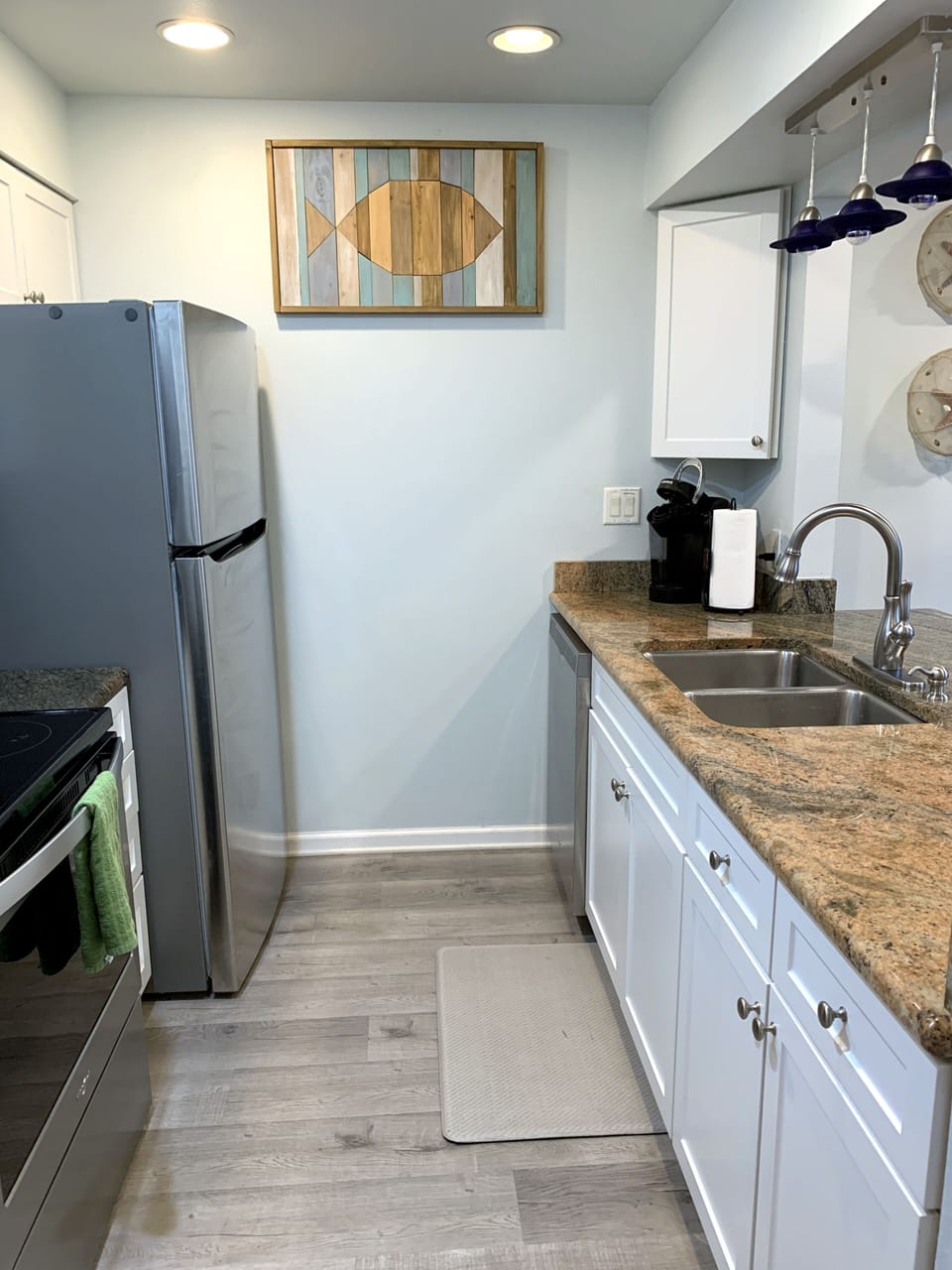 Kitchen is fully stocked and ready for at-home cooking, if desired.