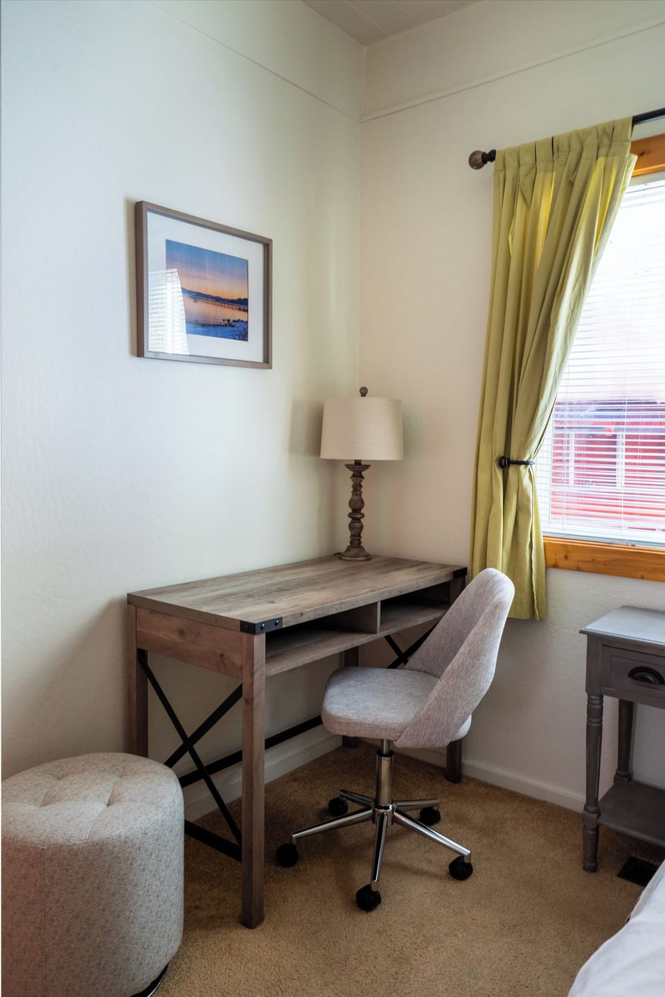 Downstairs queen (right) bedroom office desk