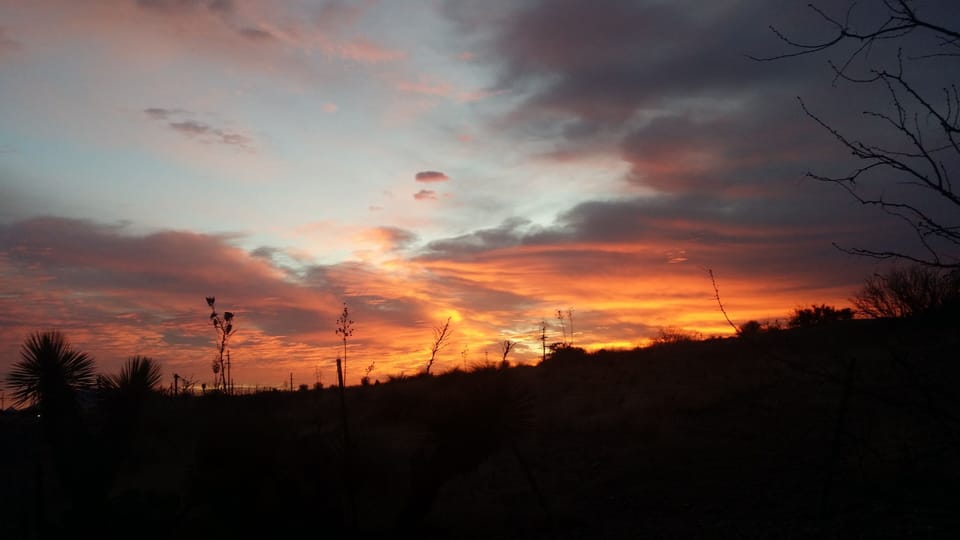 view of sun rise from the porch, this was in March!