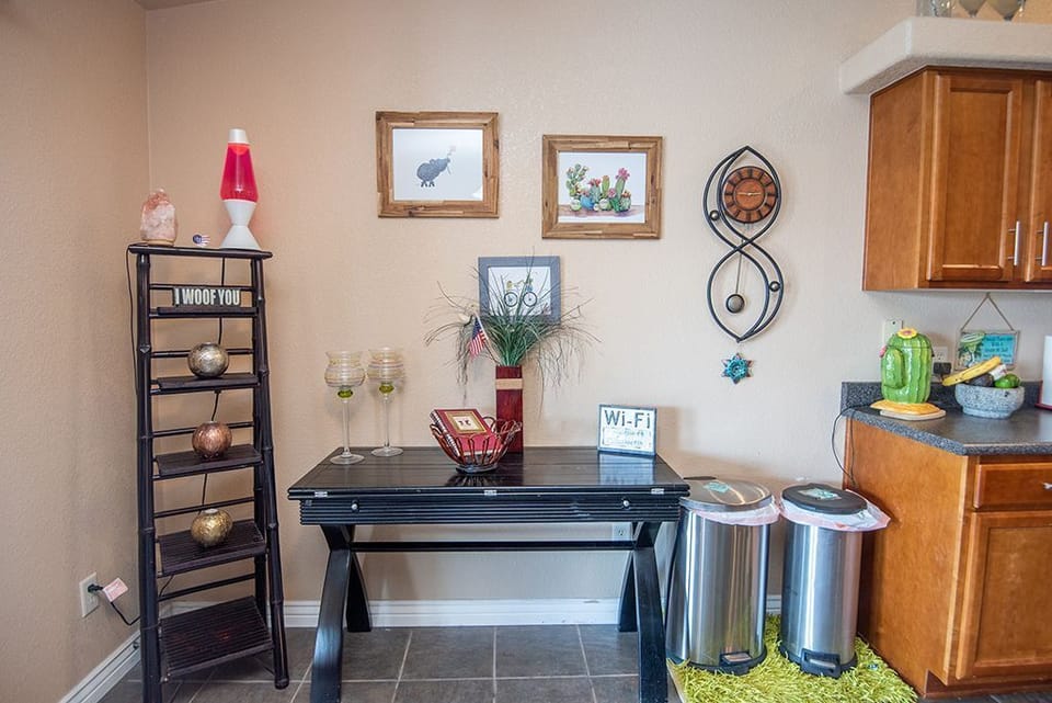 Table folds out to seat 6