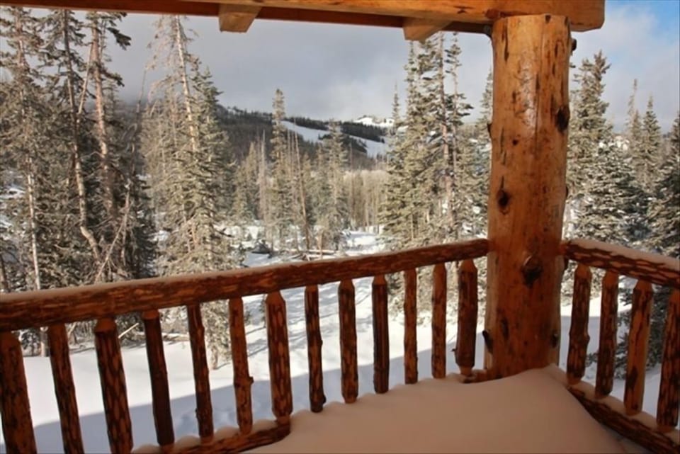 View from back deck to Brian Head ski runs-Large gas barbeque on decks