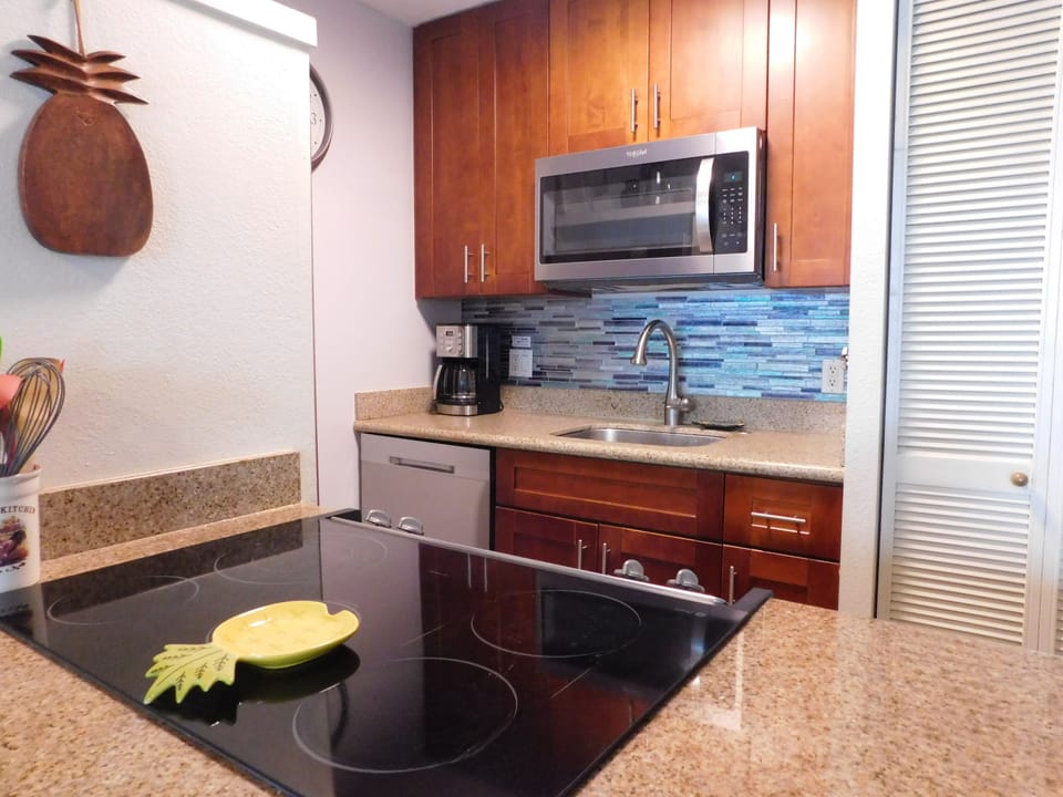 Functional kitchen, washer and dryer inside the closet
