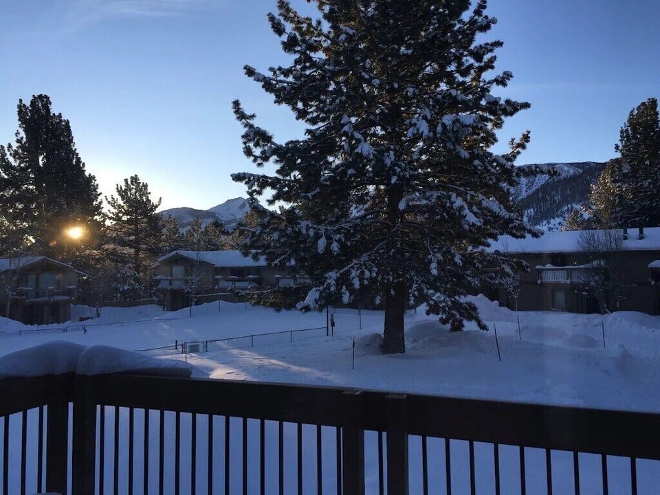 Looking south towards the mountains near convict lake from the deck.