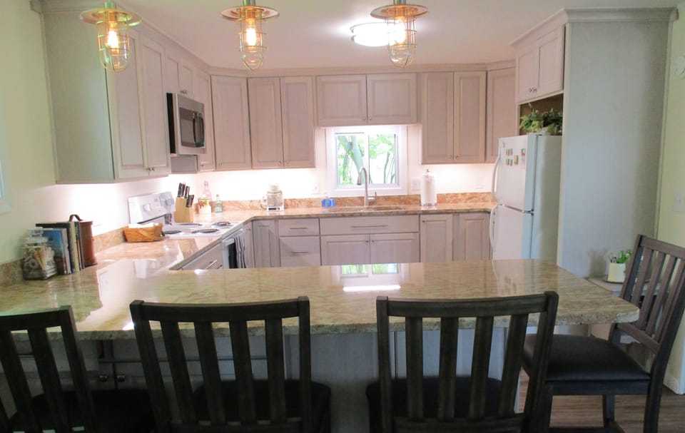 Looking into our newly remodeled kitchen