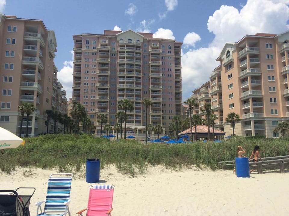 View from beach. Conch bldg. (LH) and Scallop (RH)