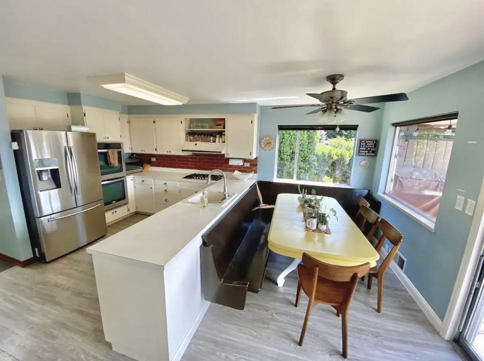 Kitchen and seating area