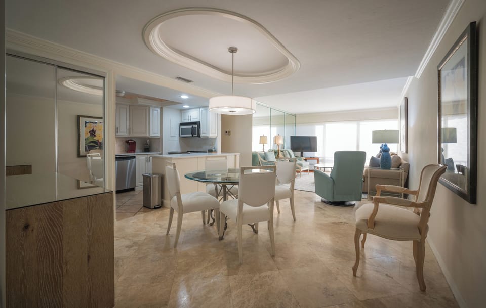 Newly remodeled condo - bright and cozy living and dining room areas.