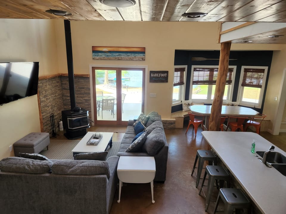 Living room and dining nook. 