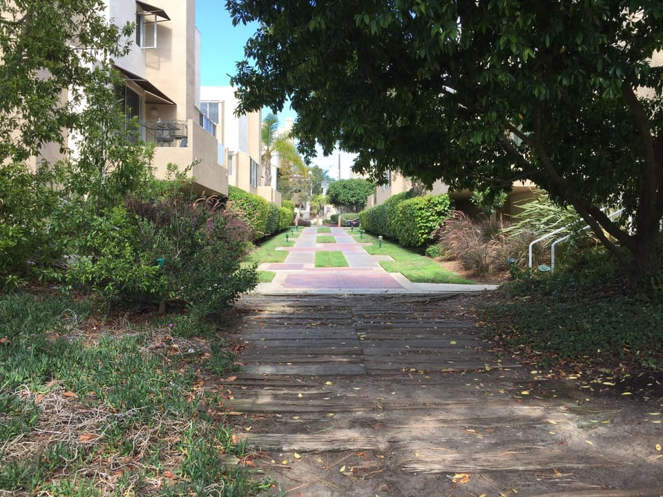 Entrance to GreenBelt from complex.