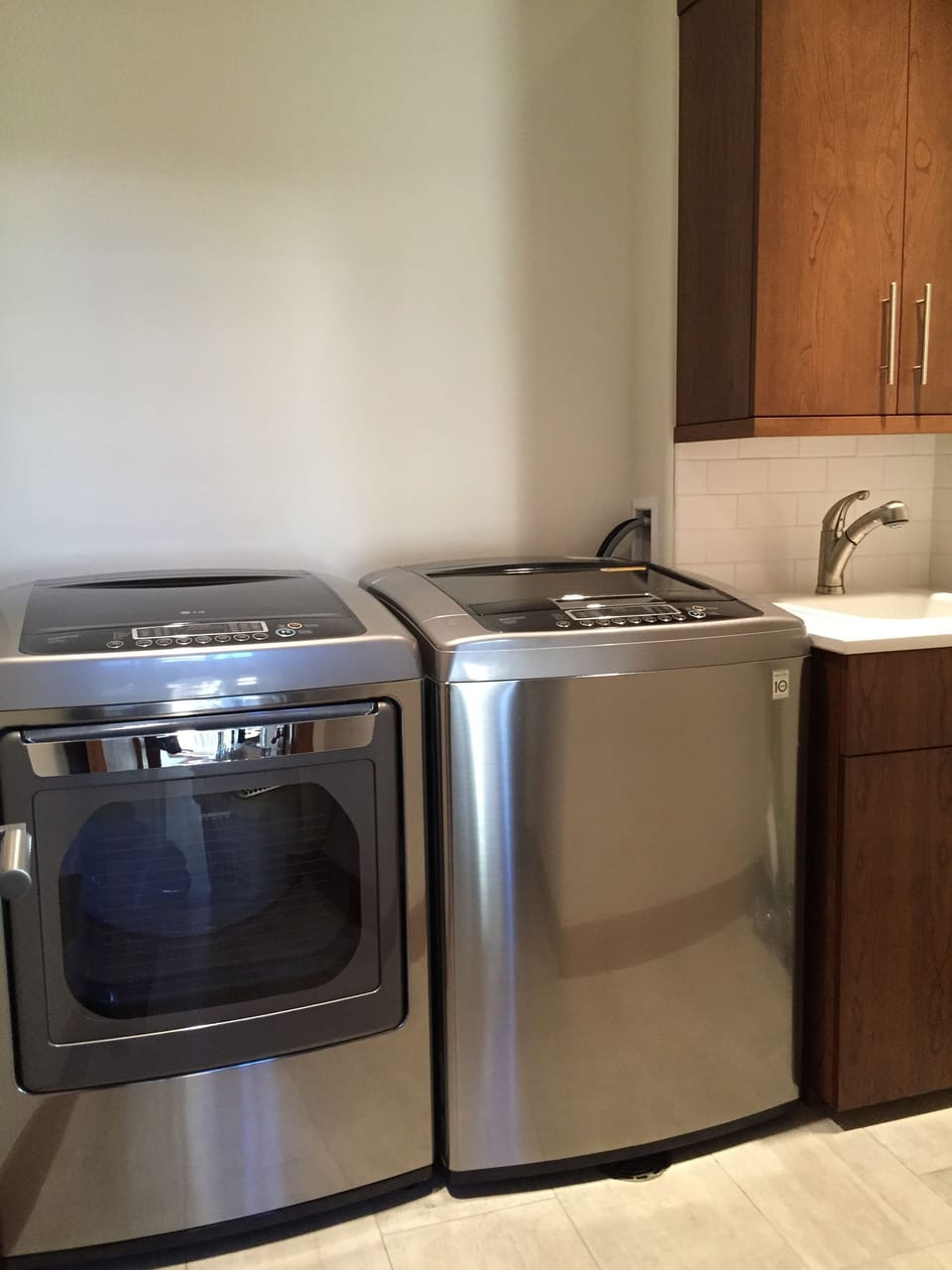Laundry room behind closed door.