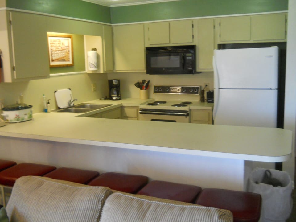 Fully furnished kitchen open to living area