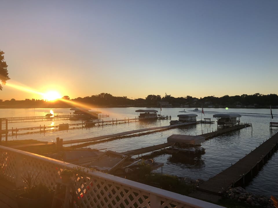 Sunset with water skier 