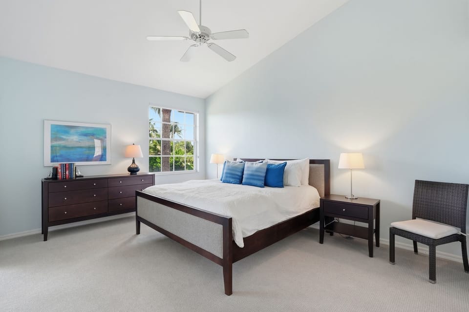 Primary bedroom with king bed