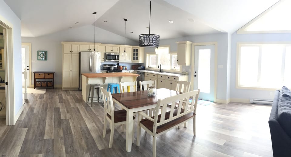 Open concept kitchen and dining room