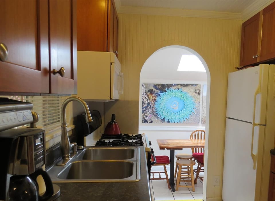 kitchen into dining room (1 step down)