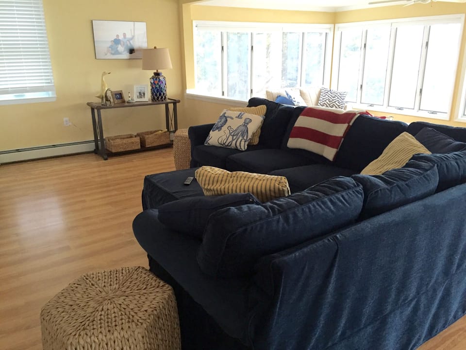 Comfortable living room with 55 inch HDTV