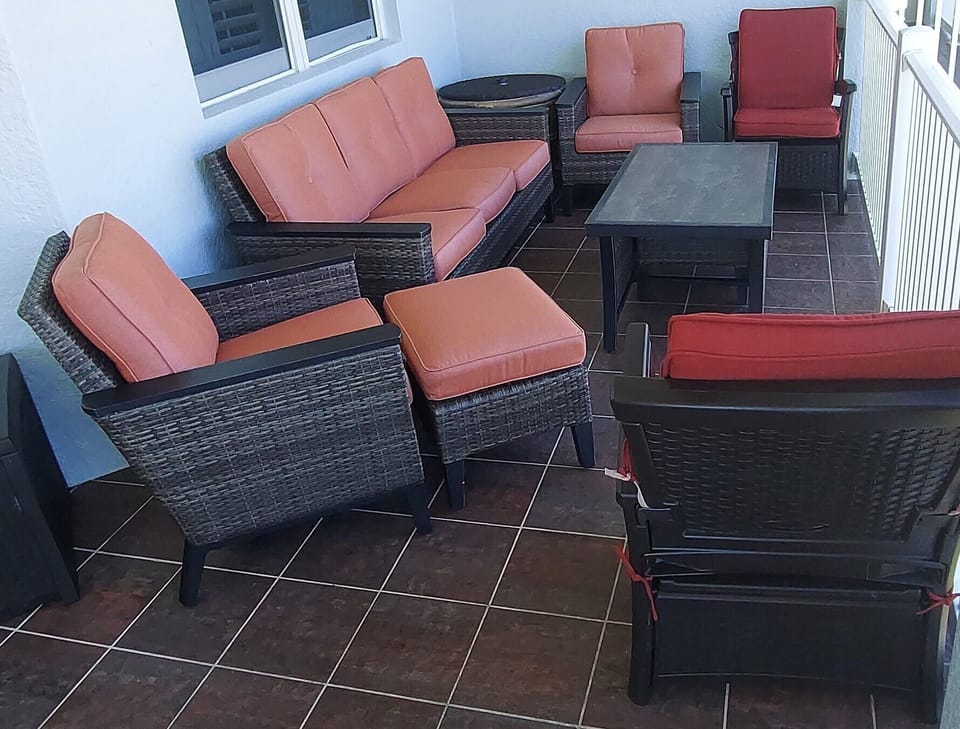 Relax on the balcony overlooking the 8th Tee and Atlantic Ocean