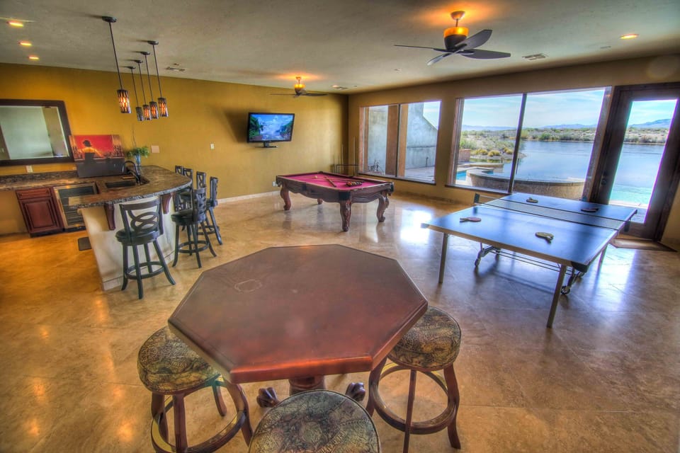 View of Colorado River, Infinity Pool, Game room & 2nd Kitchen Bar
