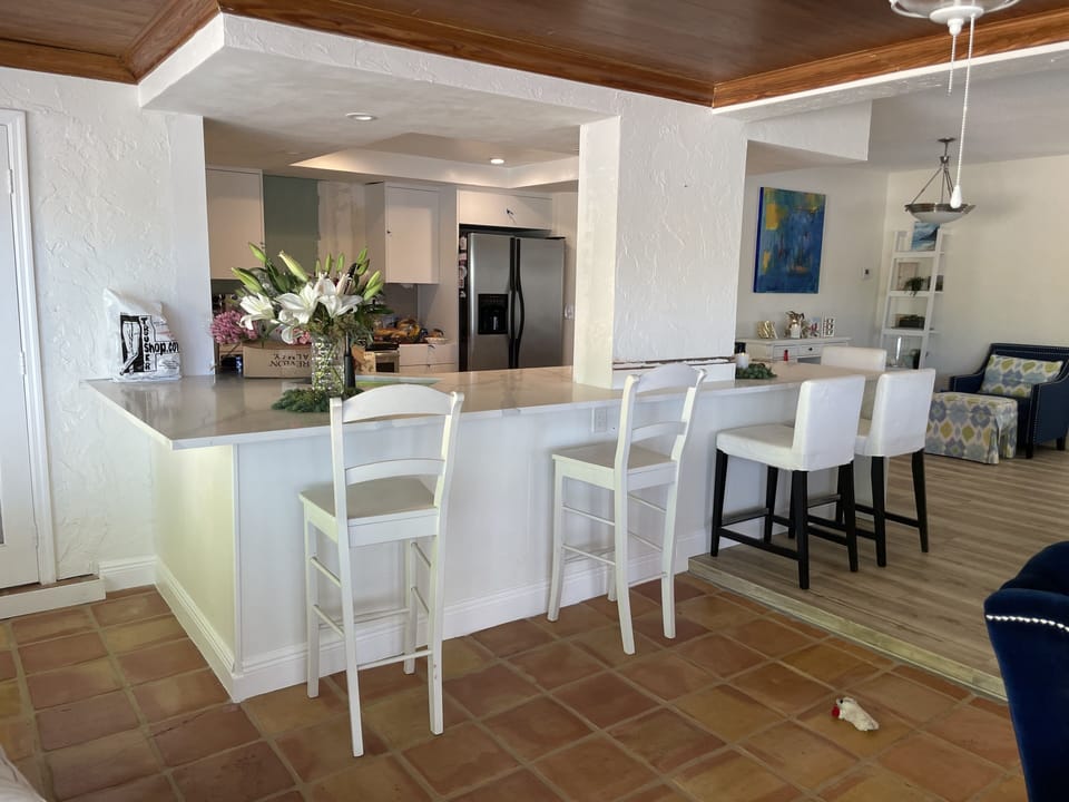 Plenty of bar space and easy conversations with the cook.