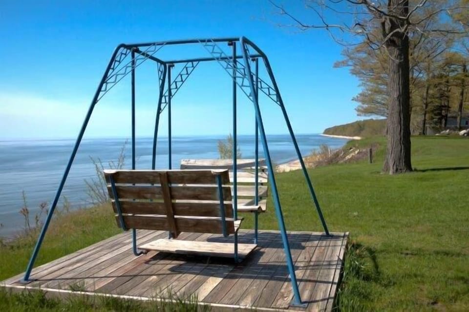 Back yard with Lake Michigan views. 