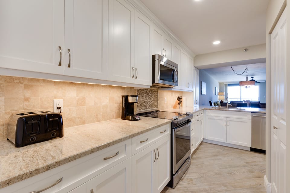 Kitchen facing gulf
