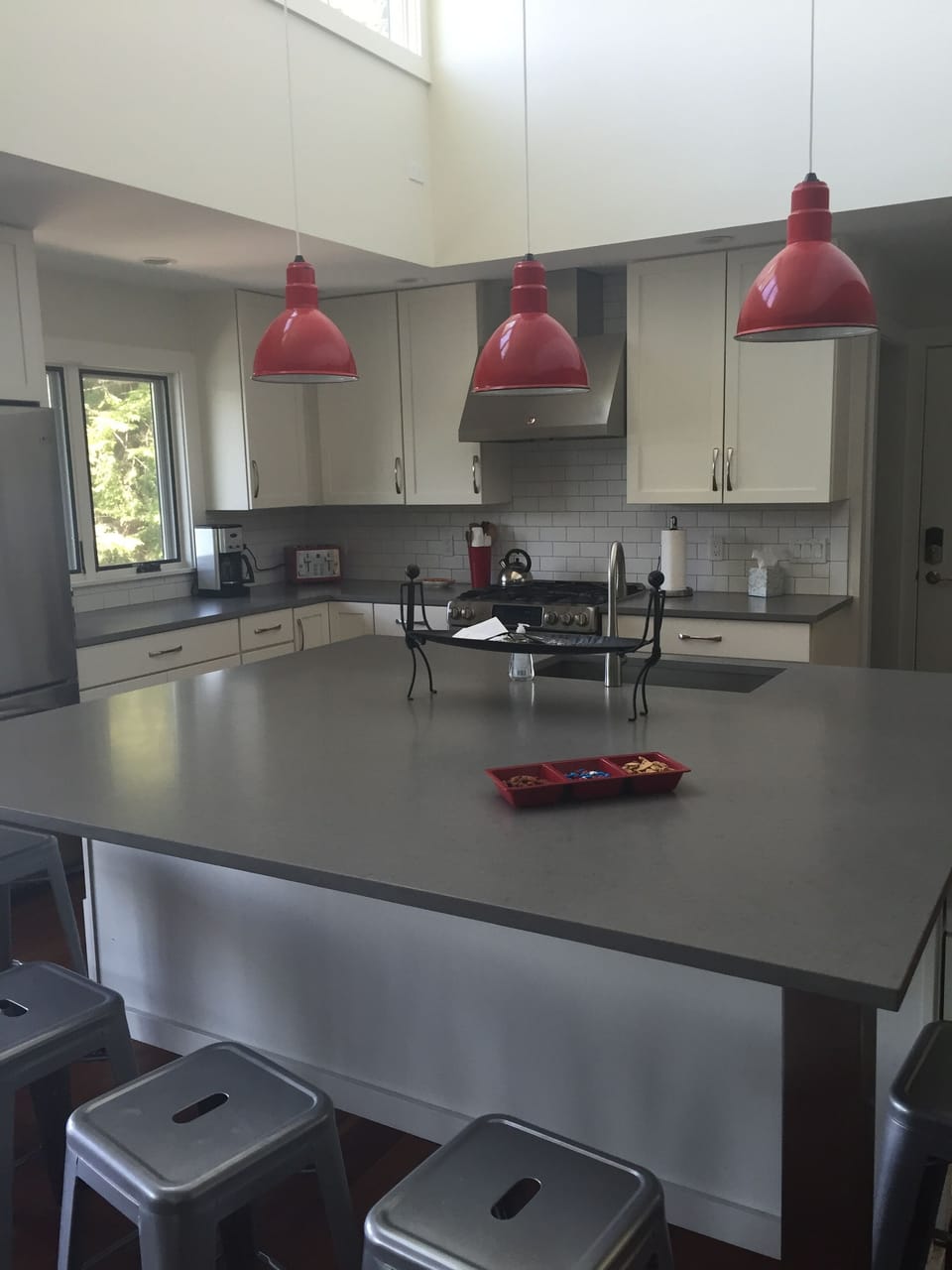 kitchen with large island