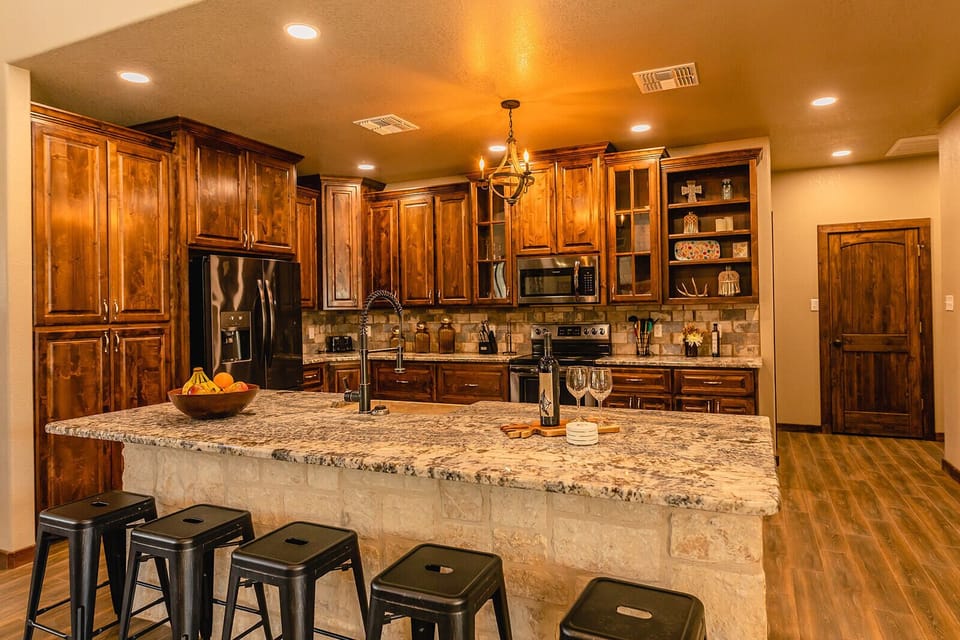 Breakfast bar provides additional indoor seating for meals.  