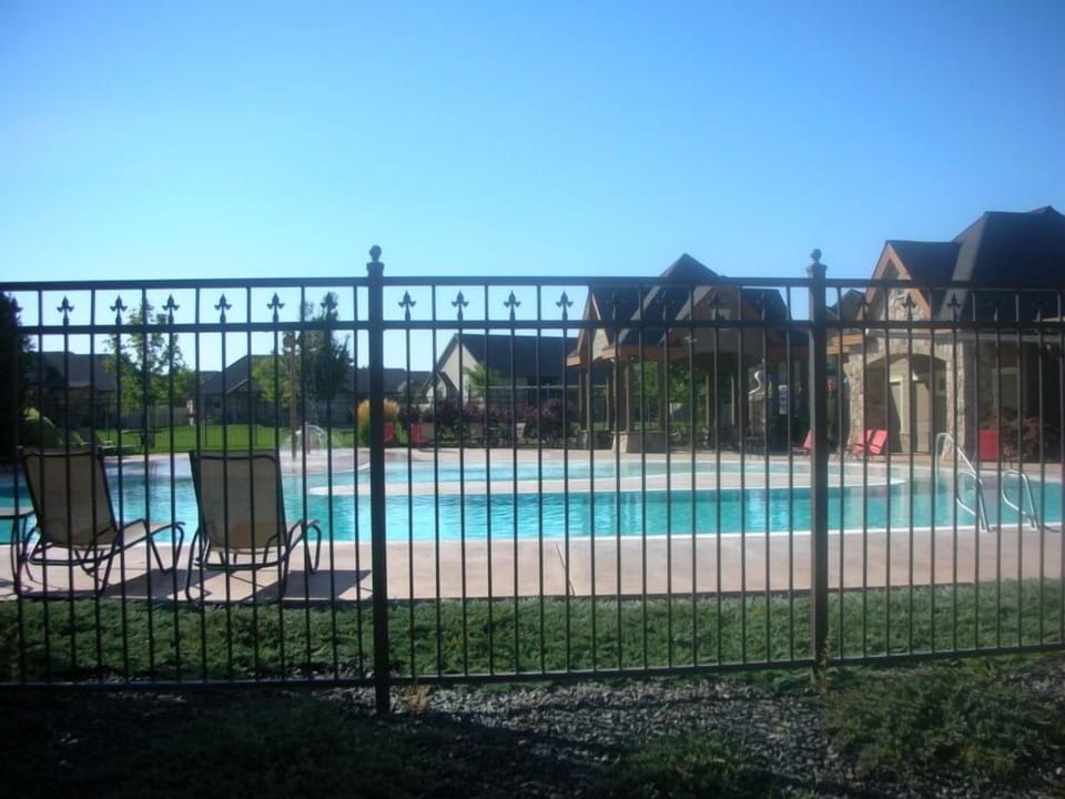 Swimming pool with island and cabana