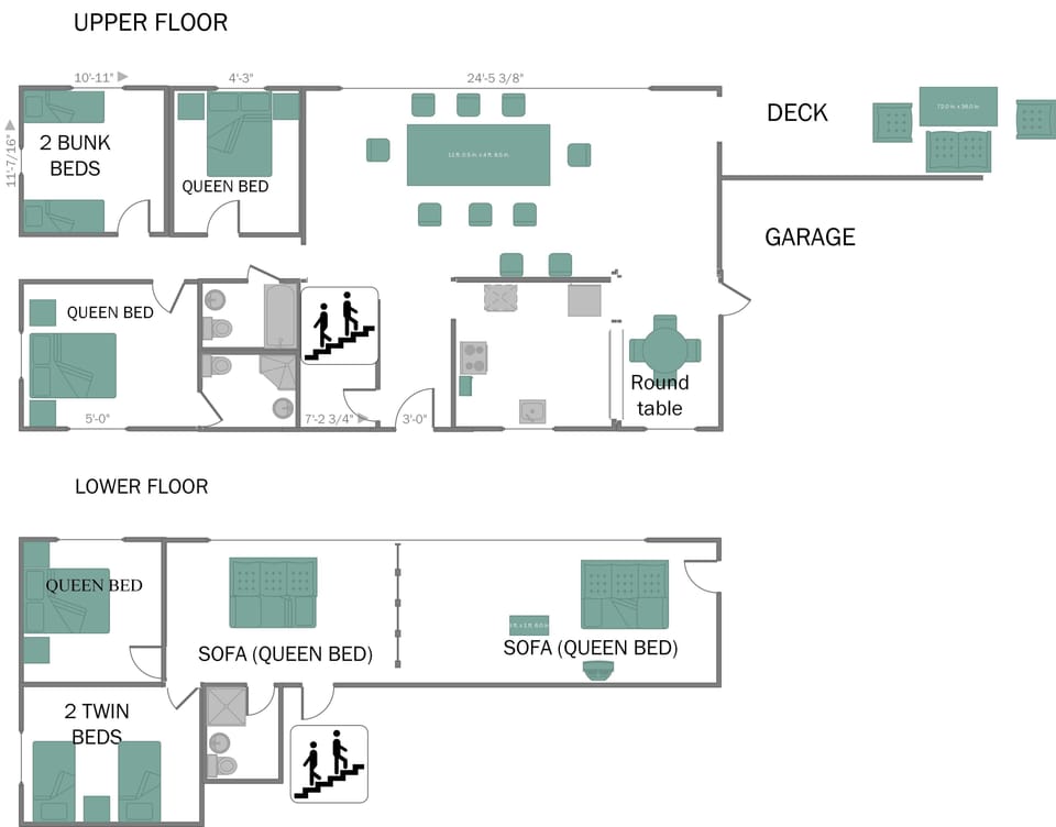 Floorplan, beds are shown