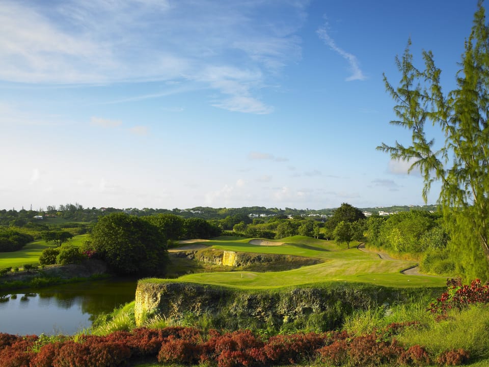 Enjoy golf at the Royal Westmoreland Resort or Apes Hill