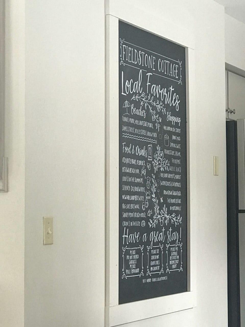 chalkboard info gives you the local lowdown :)