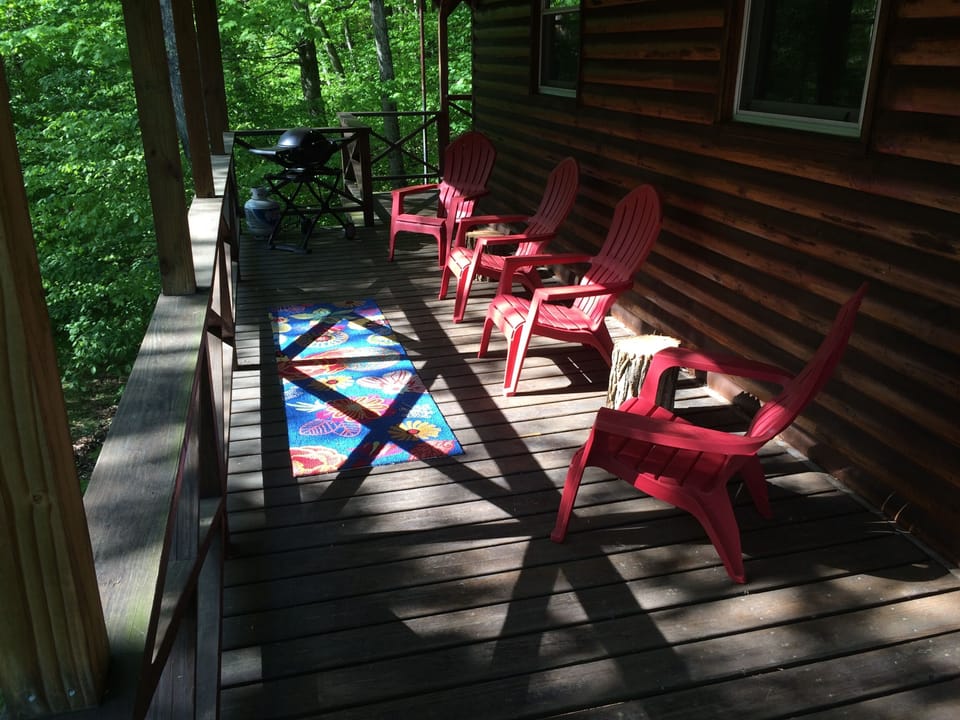 Coffee on the deck.