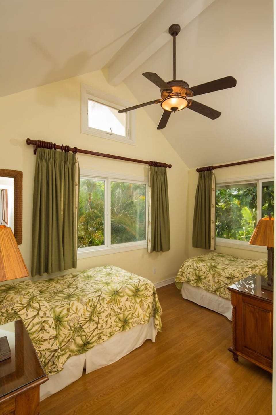 The third bedroom has two twin beds.