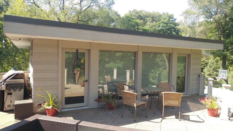 Outside view of guest house.