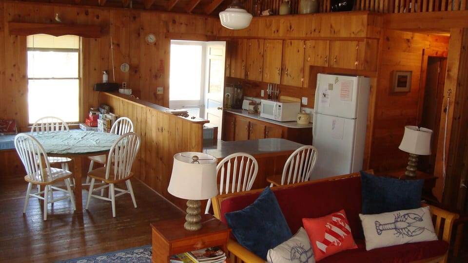 Living room, dining and kitchen
