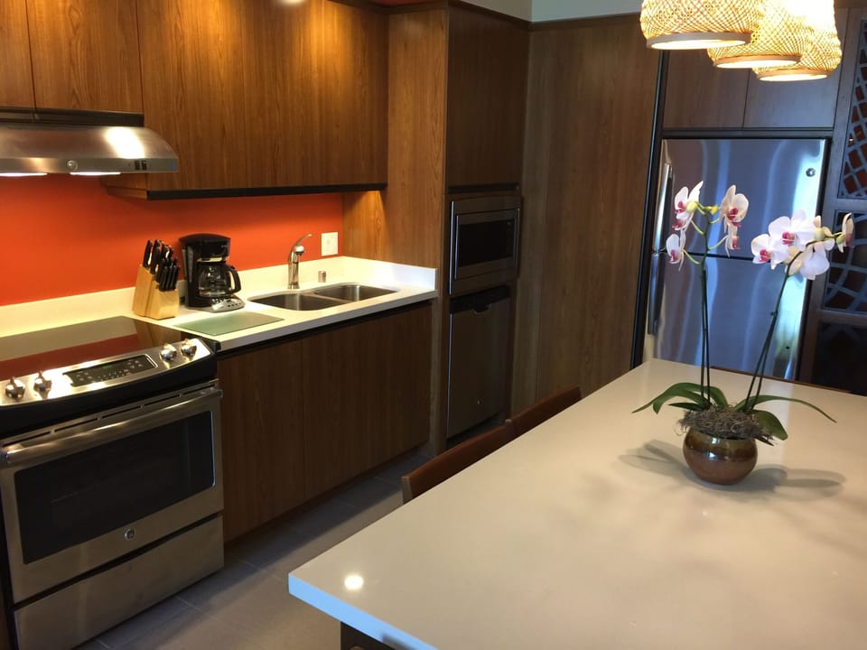 Full kitchen and a pantry if you stock up