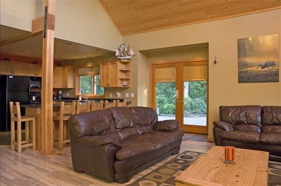 Living room and french front doors.