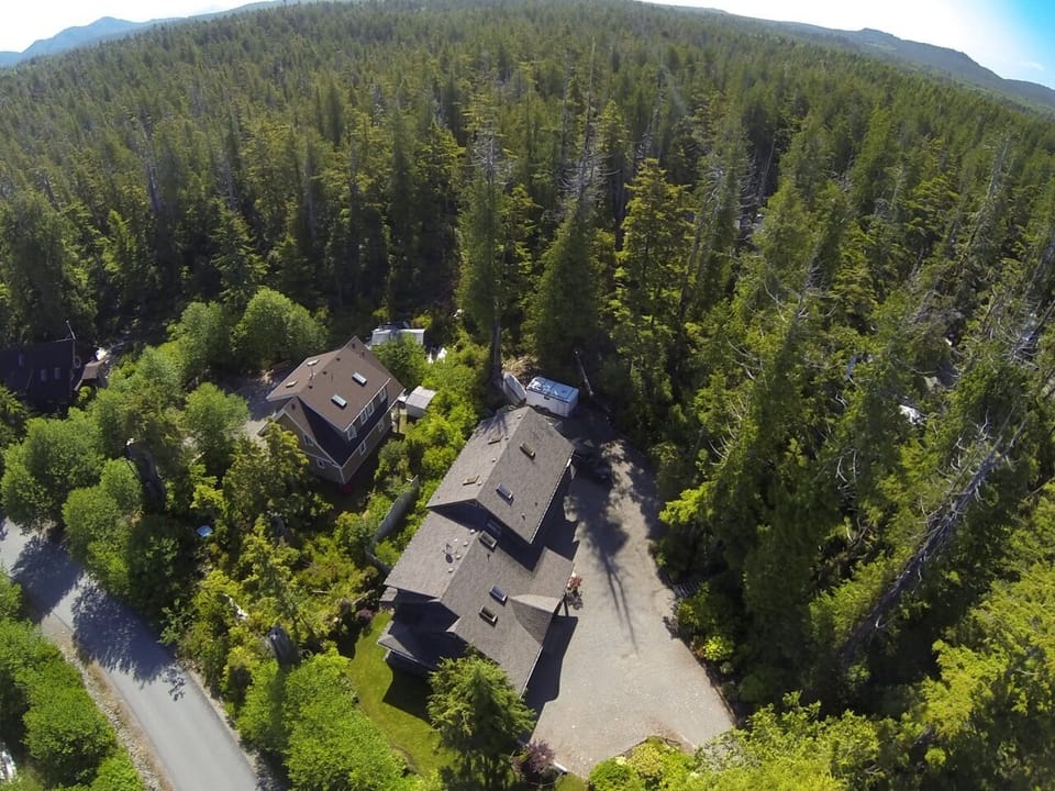 Tranquil Accommodations house from above looking south.