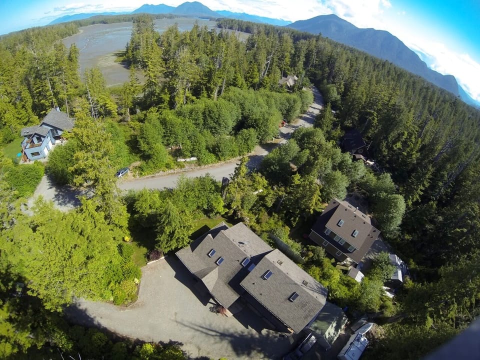 View from above facing North East.  House is the one on the bottom of the image.