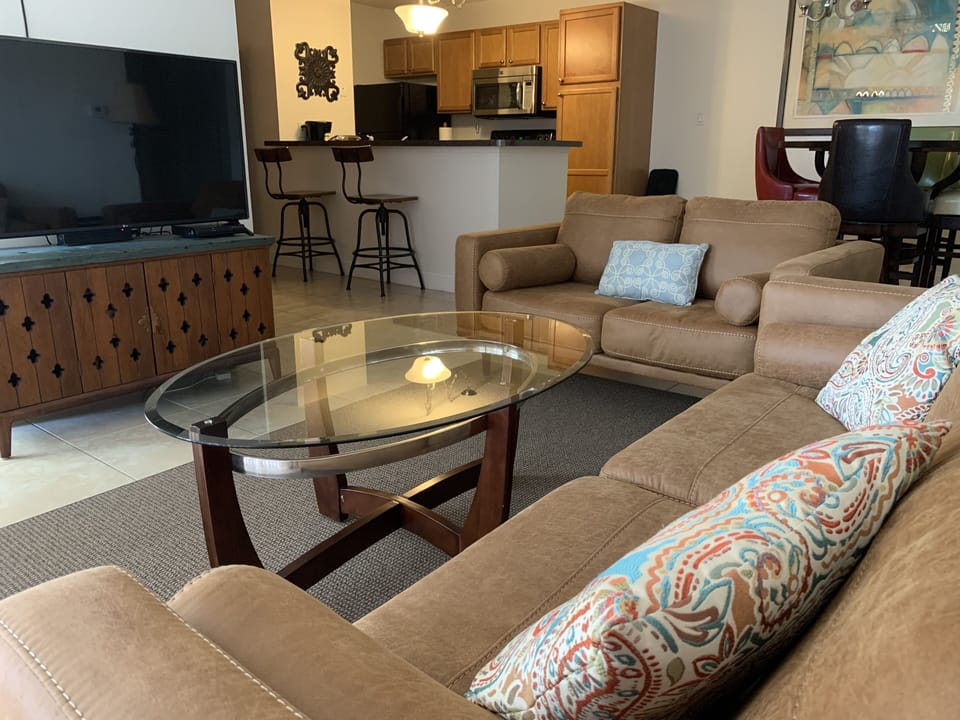 Living room with smart TV