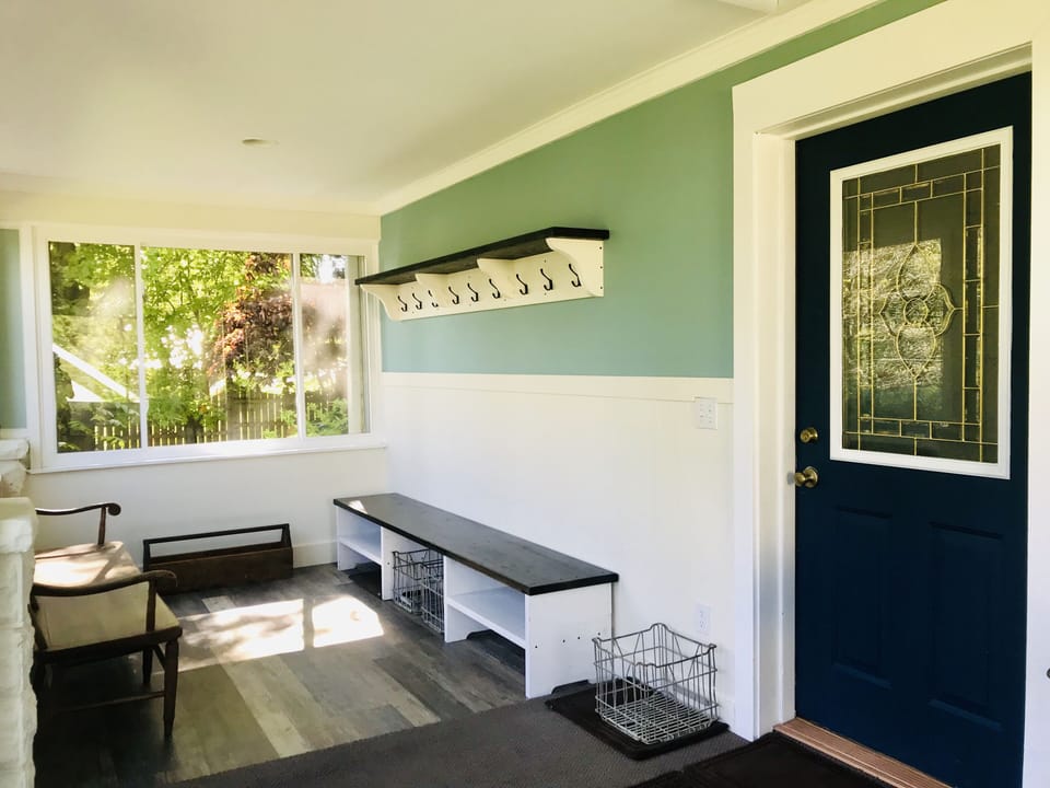 Walk into this recently renovated mudroom. 