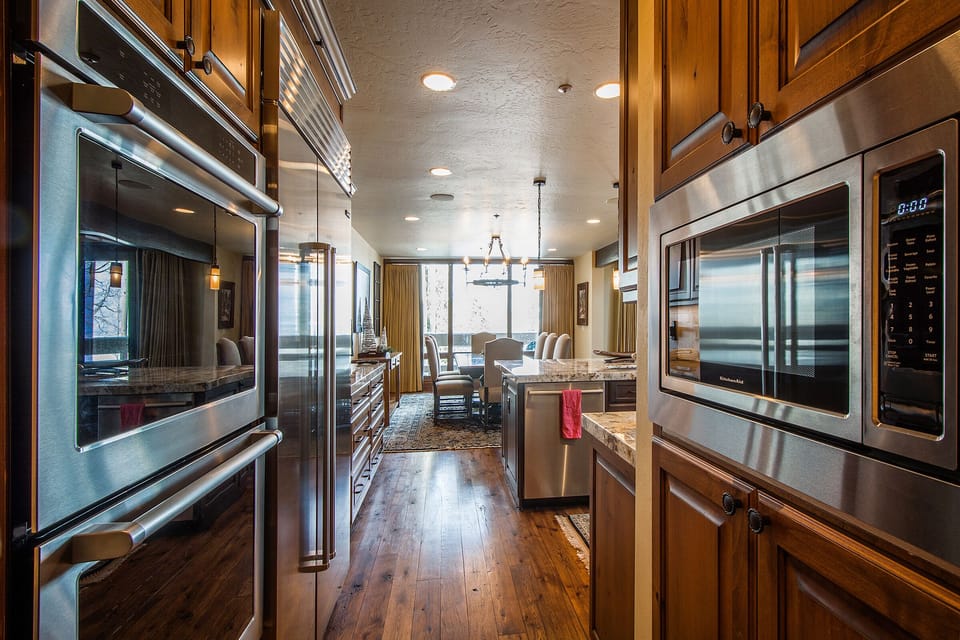 Double convection oven, microwave, sub zero refrig.