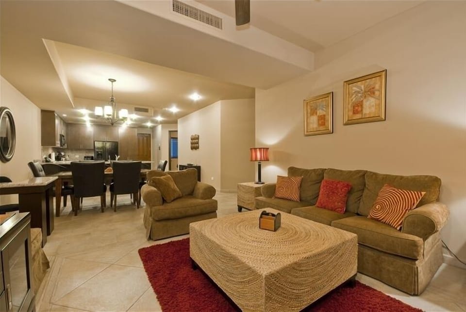 Comfortably Decorated Living Room with a Queen Sleeper Sofa